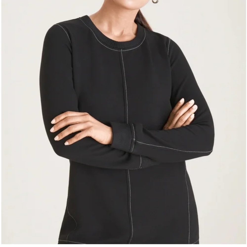 Chico's Zenergy Contrast Stitch Tunic Classic Fit Long Sleeves Crew Neckline 3